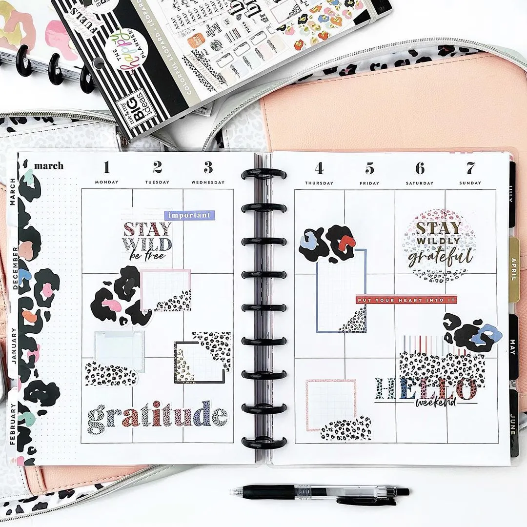 Happy Planner Colorful Leopard stickers léopard x603