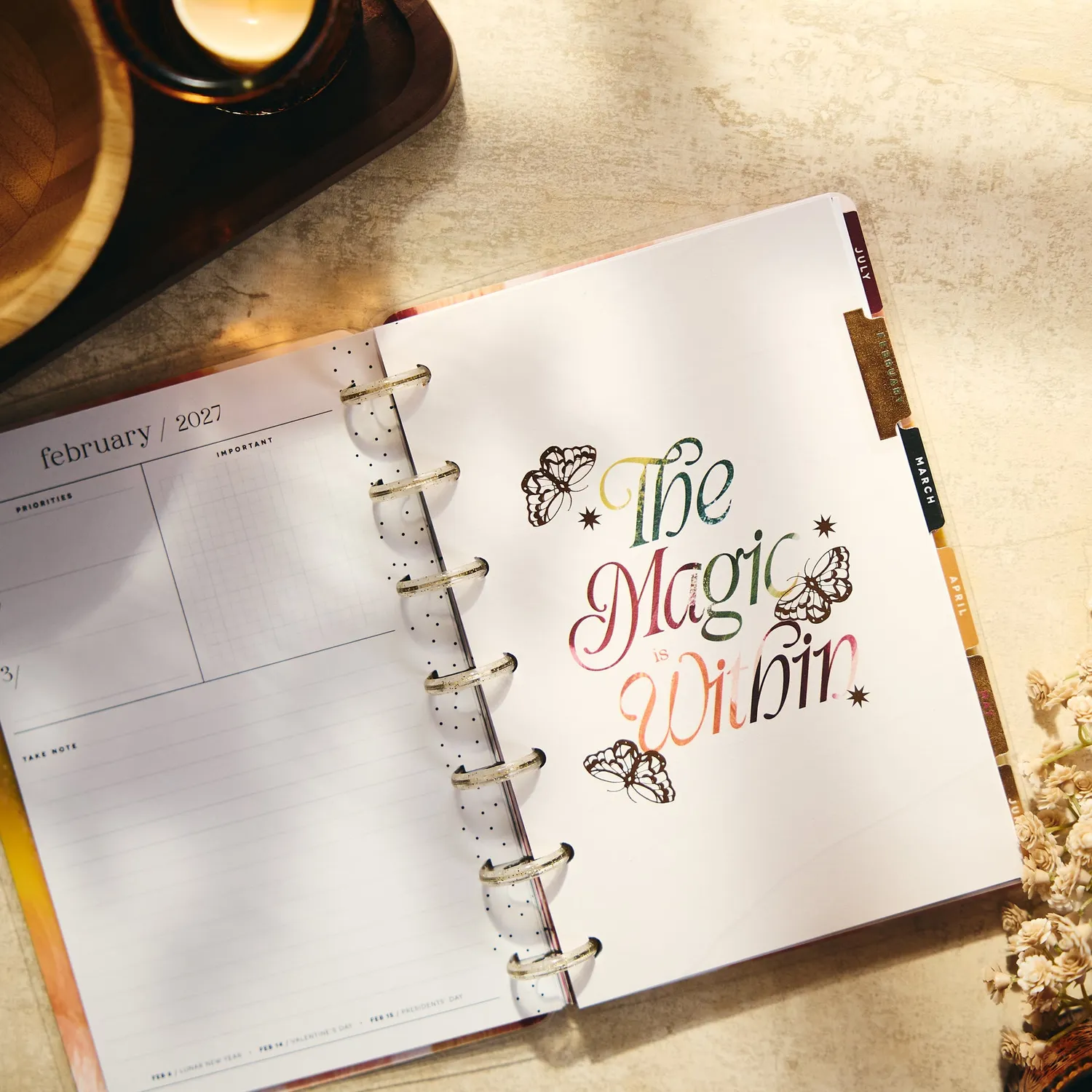 Happy Planner Abstract Autumn agenda 2027 Mini horizontal 12 mois