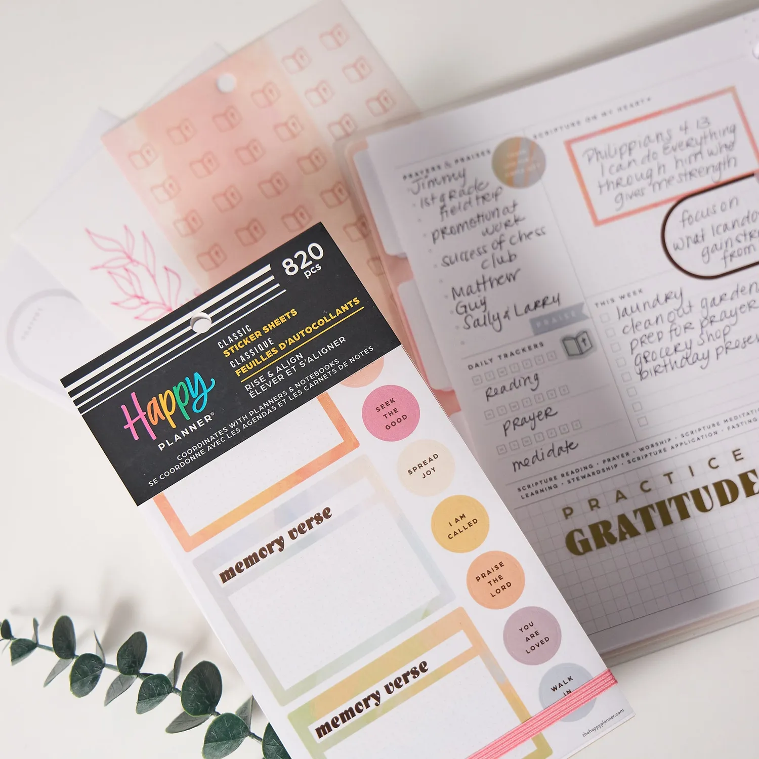 Happy Planner Rise Align Foi autocollants 30 planches neutre