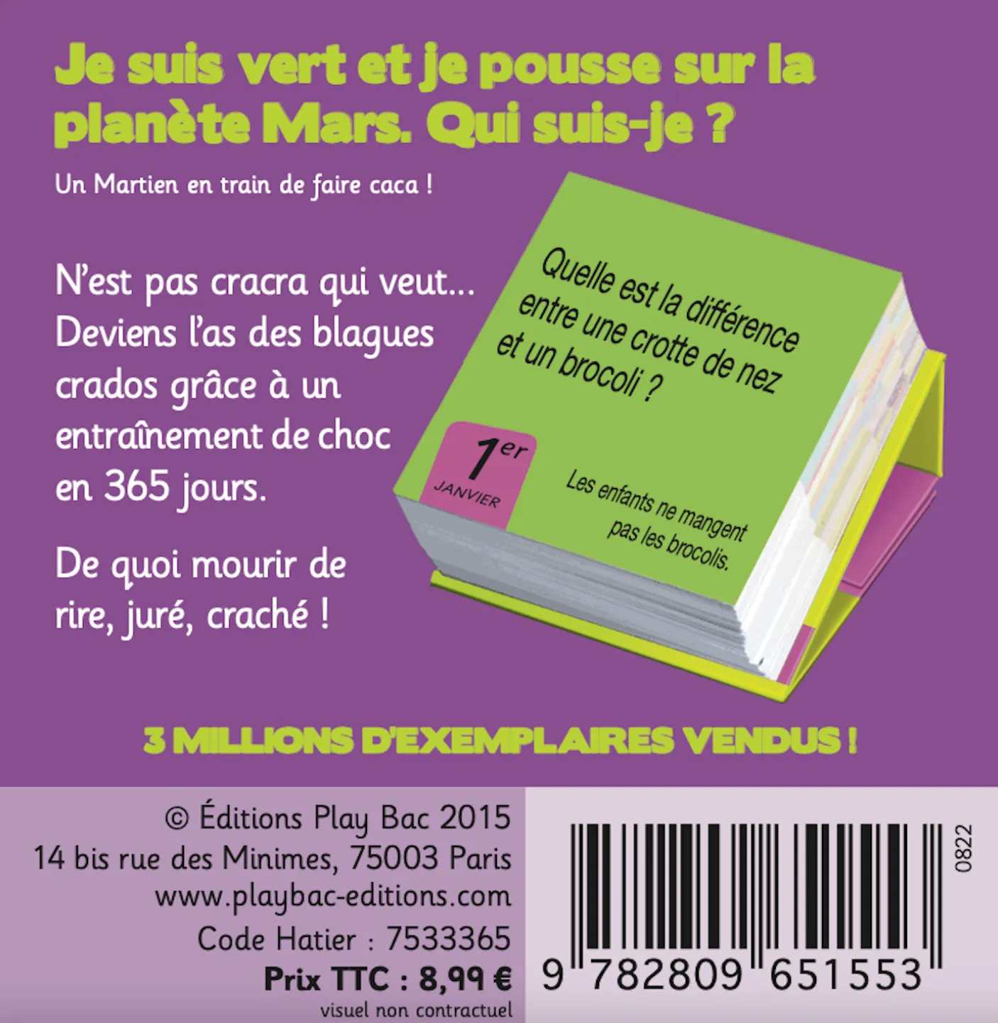 Frigobloc Mini calendrier 365 blagues crados enfant
