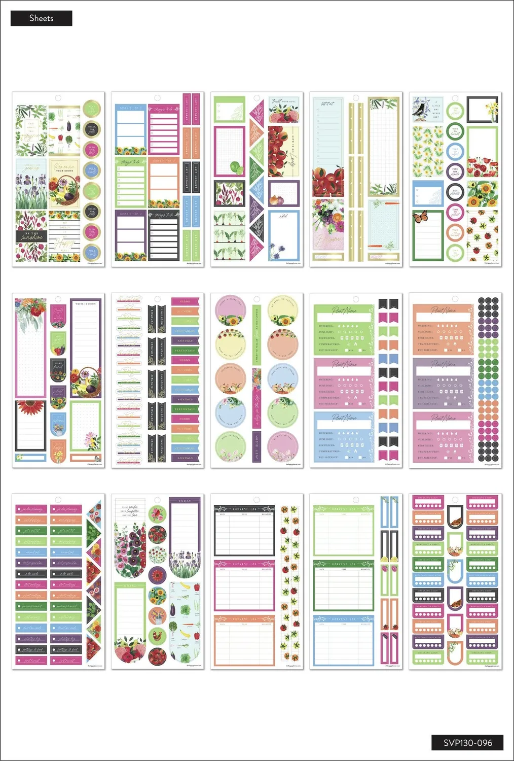 Happy Planner Happy Place Value Pack stickers jardin 781