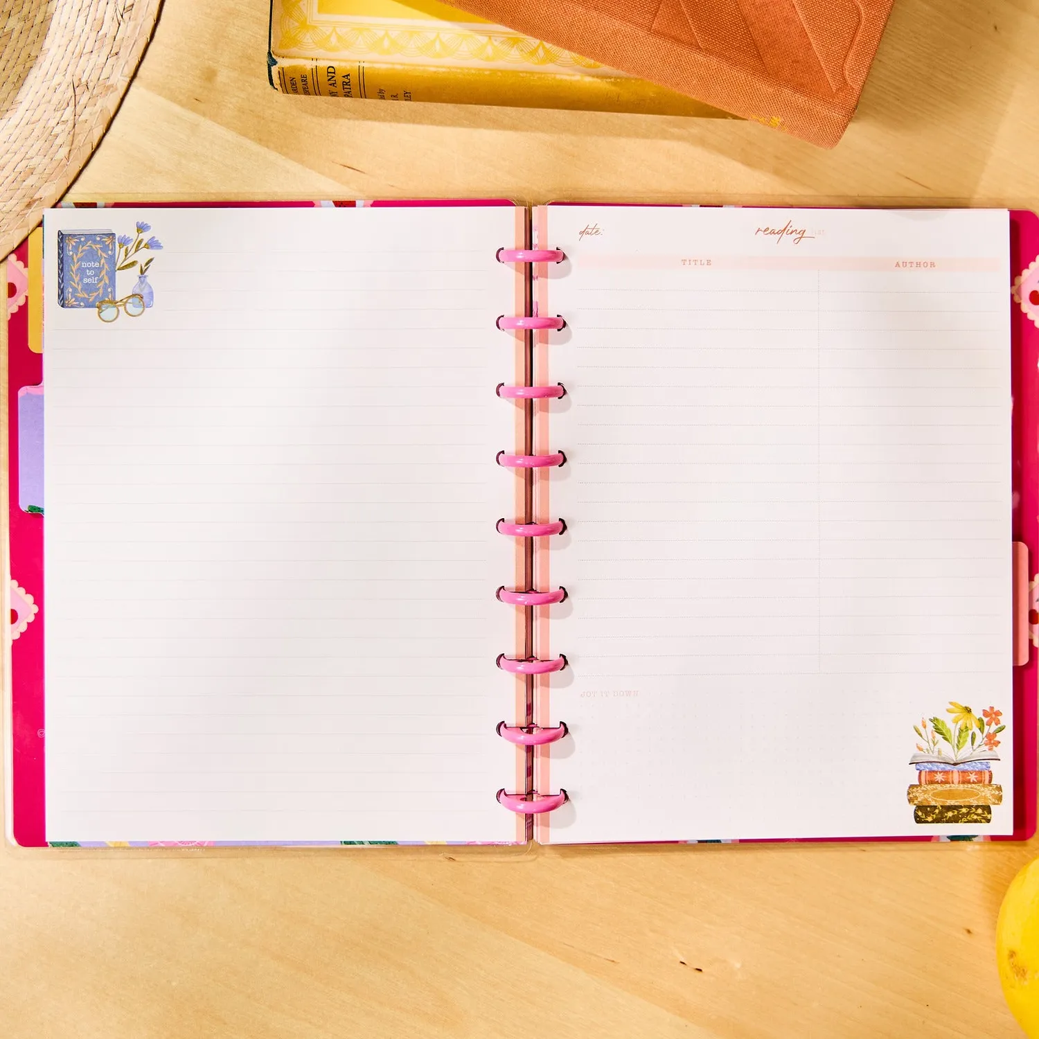 Happy Planner Cozy Reading recharge Classic 40 feuilles lecture
