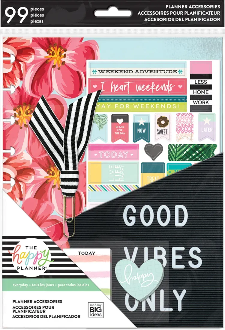 Happy Planner Good Vibes Only kit accessoires étudiant Classic