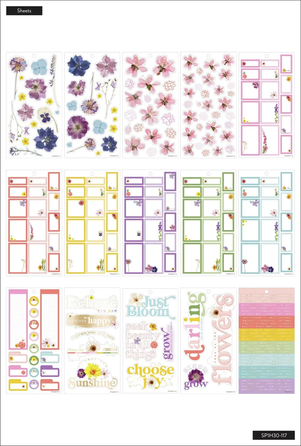 Happy Planner Pressed Florals stickers value pack 519