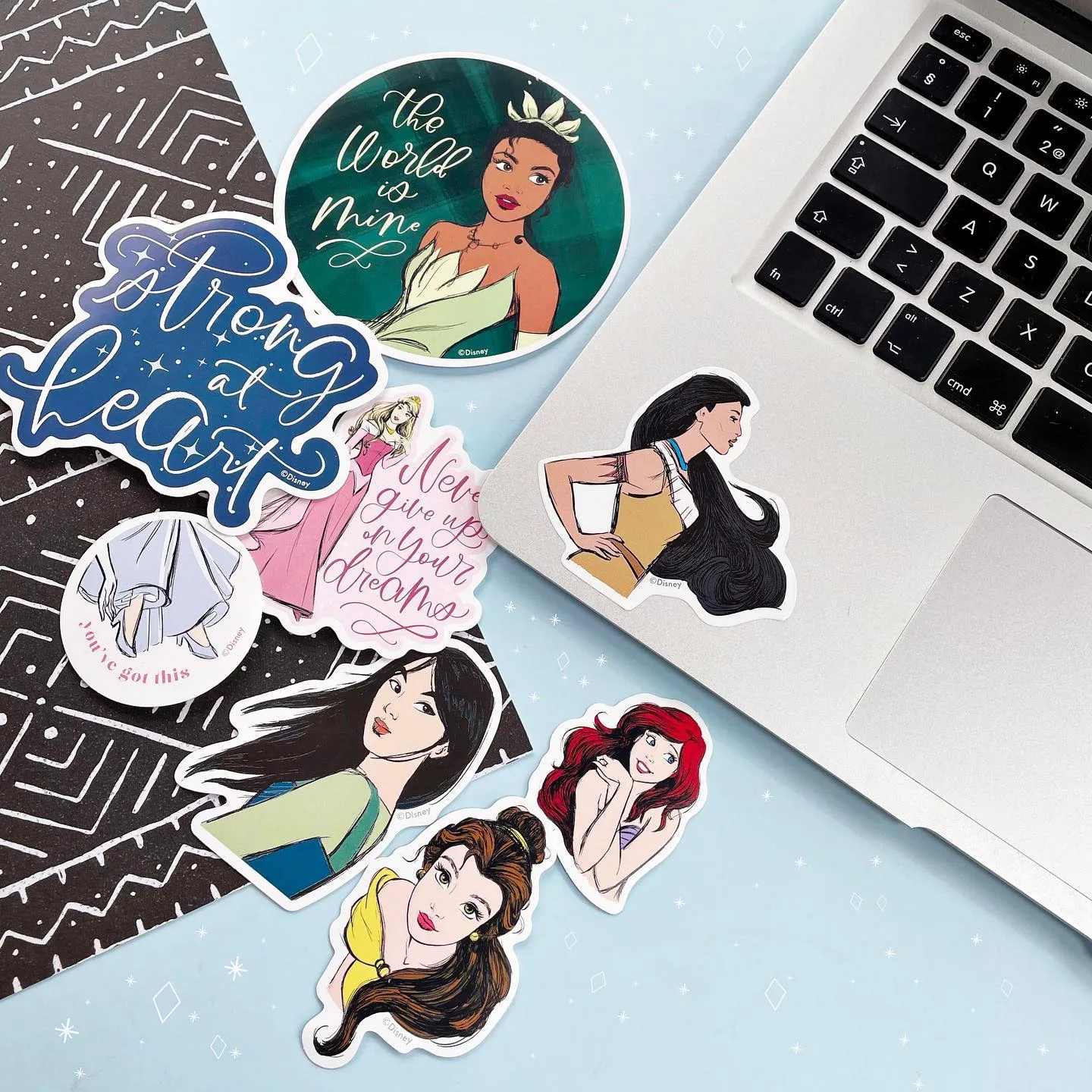 Happy Planner Disney Princess Strong at Heart decals vinyle x8
