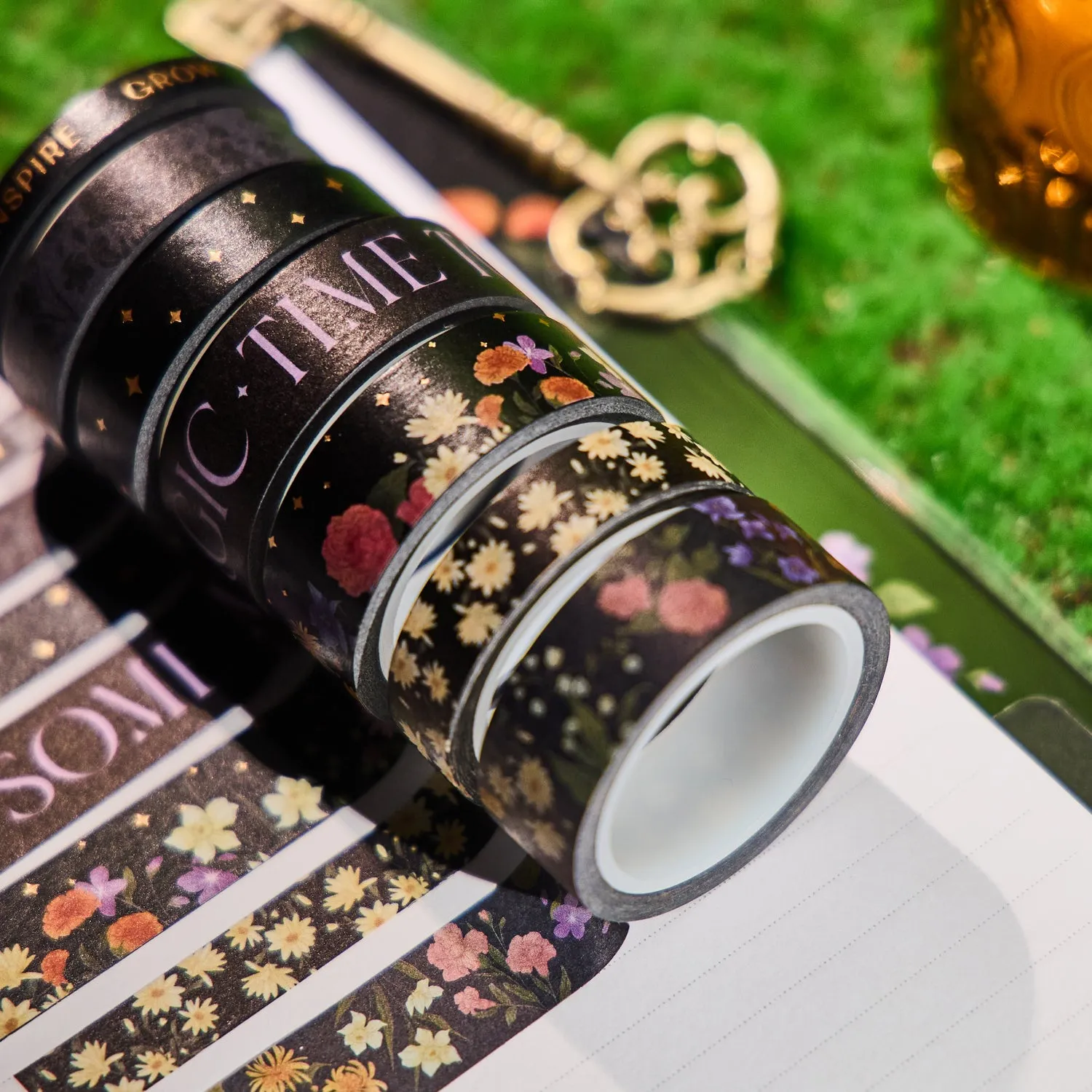 Happy Planner Dark Garden washi tape 7 rouleaux floral