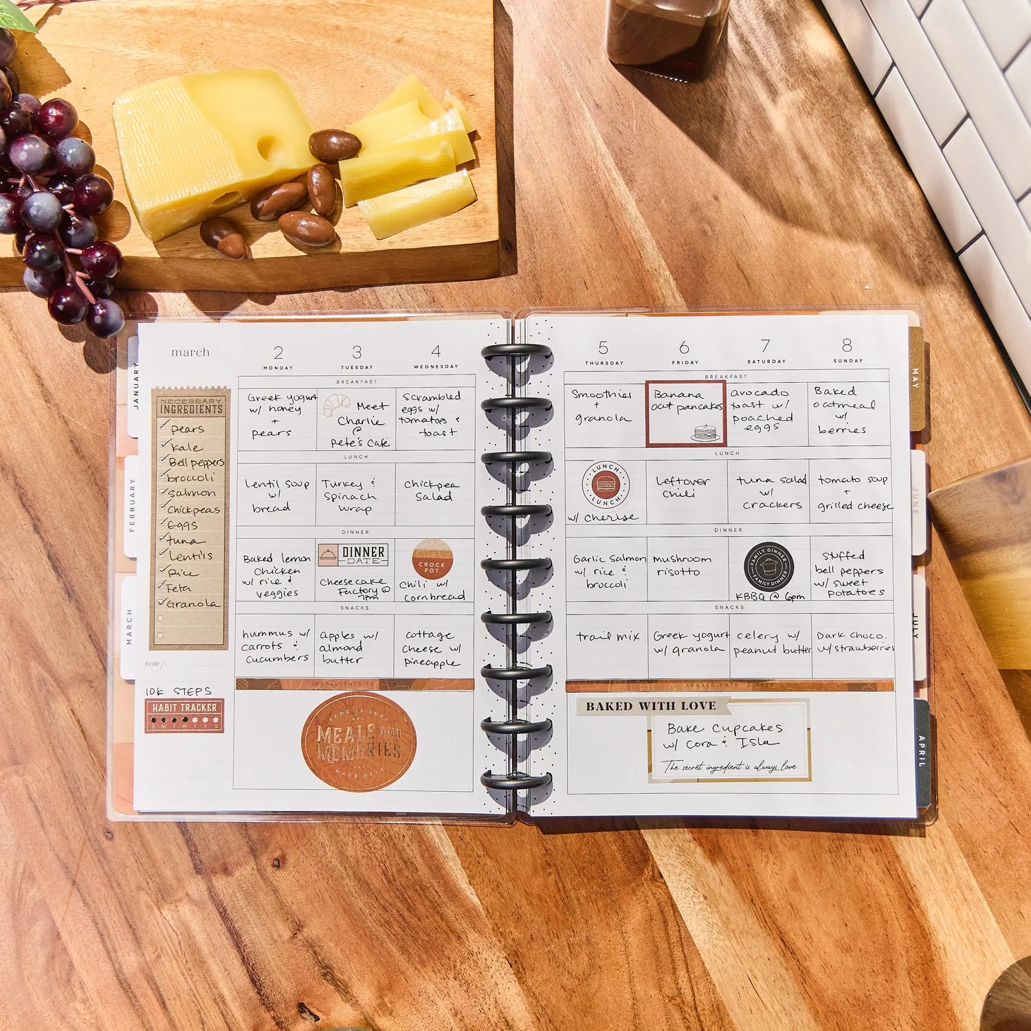 Happy Planner Rustic Roots 2026 agenda repas Classic 12 mois