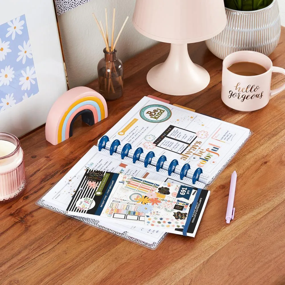 Happy Planner Bright Type stickers 30 feuilles 691 citations