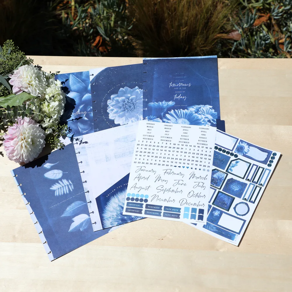 Happy Planner Cyanotype recharge agenda Classic 4 mois