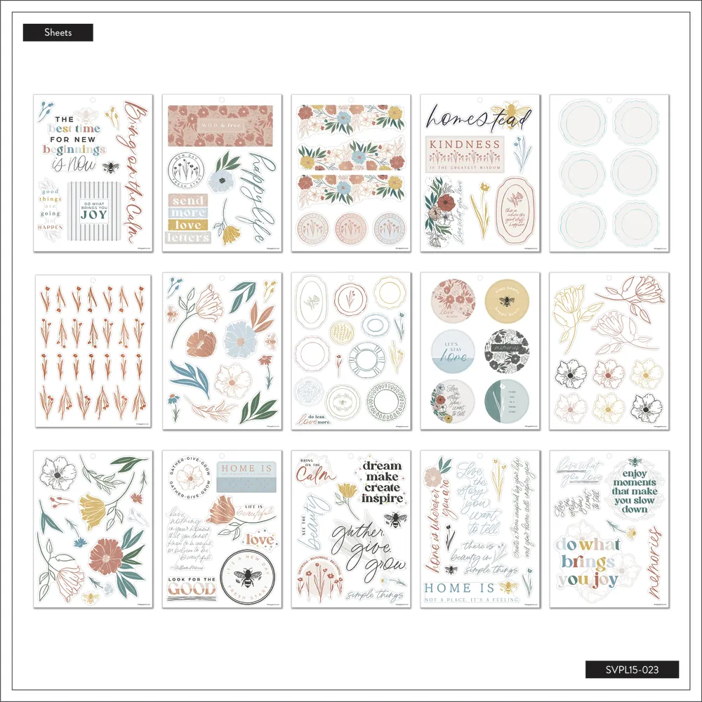 Me & my big ideas Happy Planner Homesteader stickers 145 doré