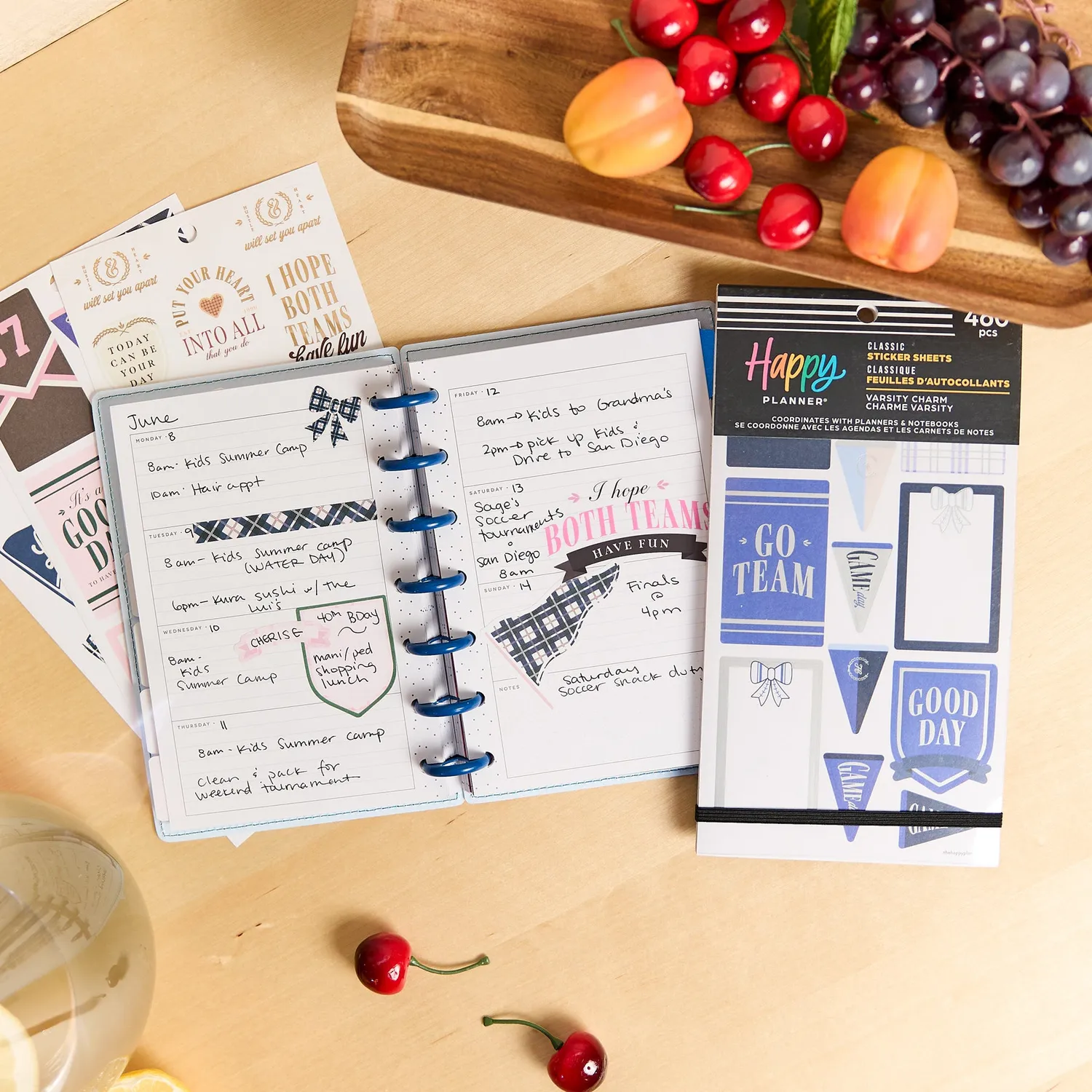 Happy Planner Varsity Charm stickers Classic 30 planches sport
