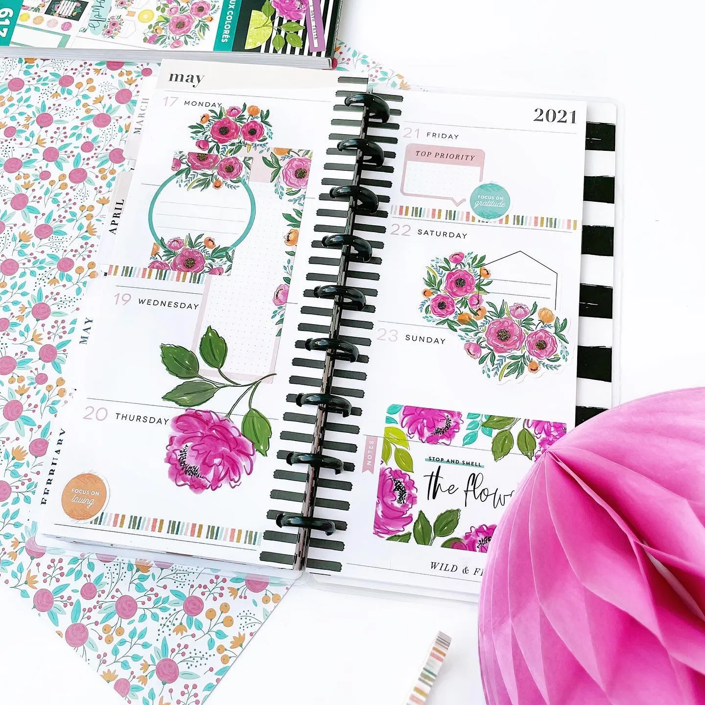 Happy Planner Colorful Florals lot stickers 613 pièces