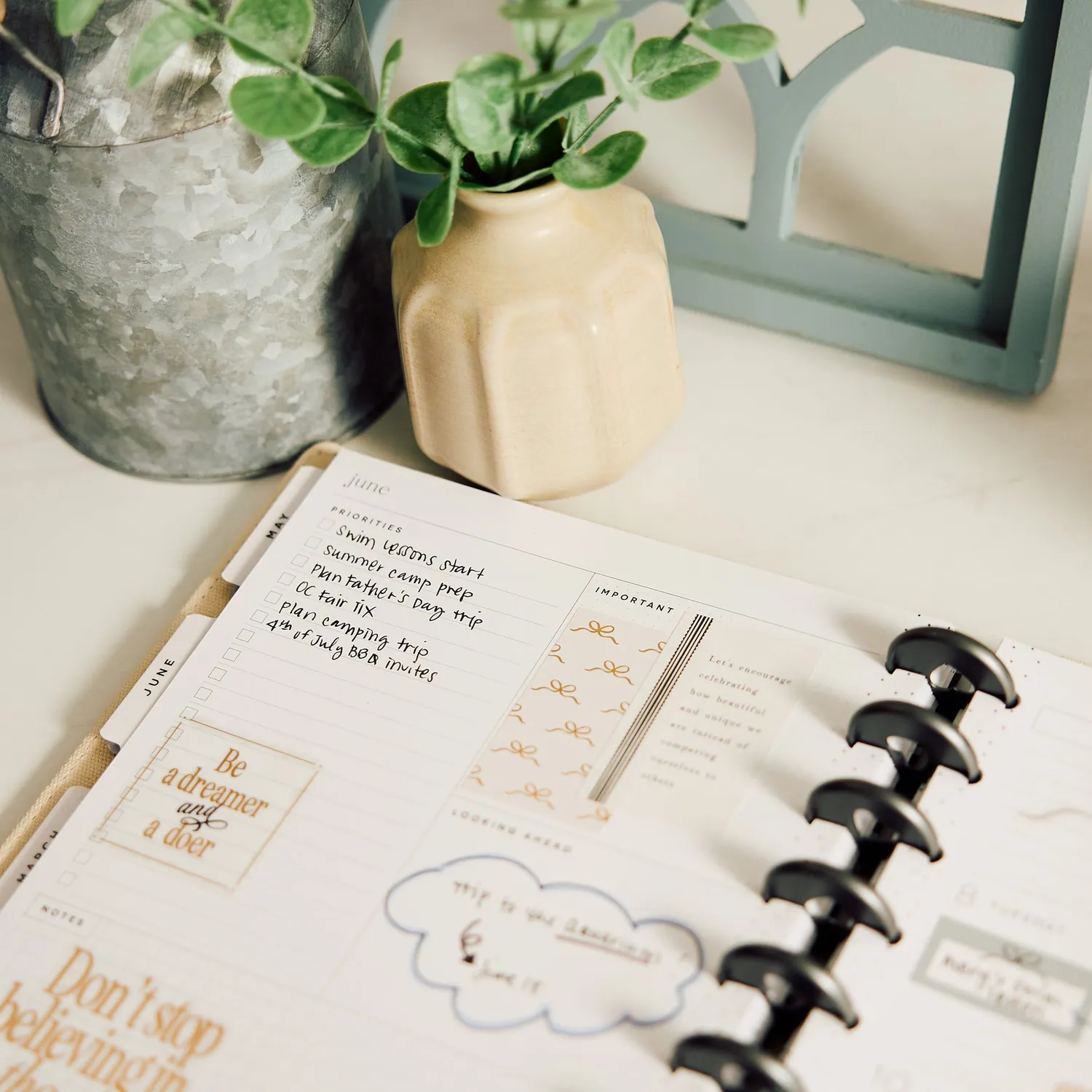Happy Planner Haven & Heart 2027 agenda Classic à disques 12 mois
