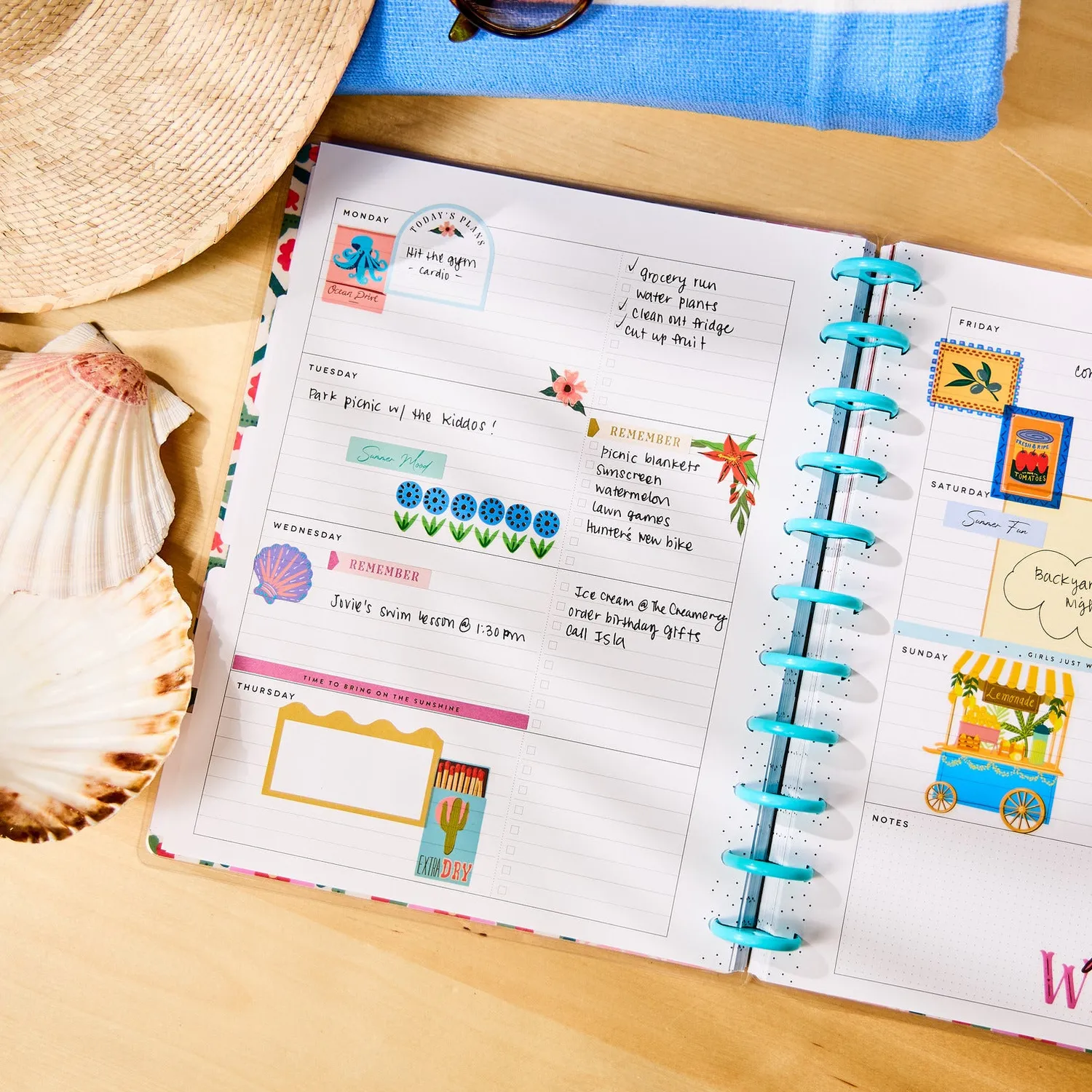 Happy Planner Palm Beach planner big horizontal non daté 12 mois