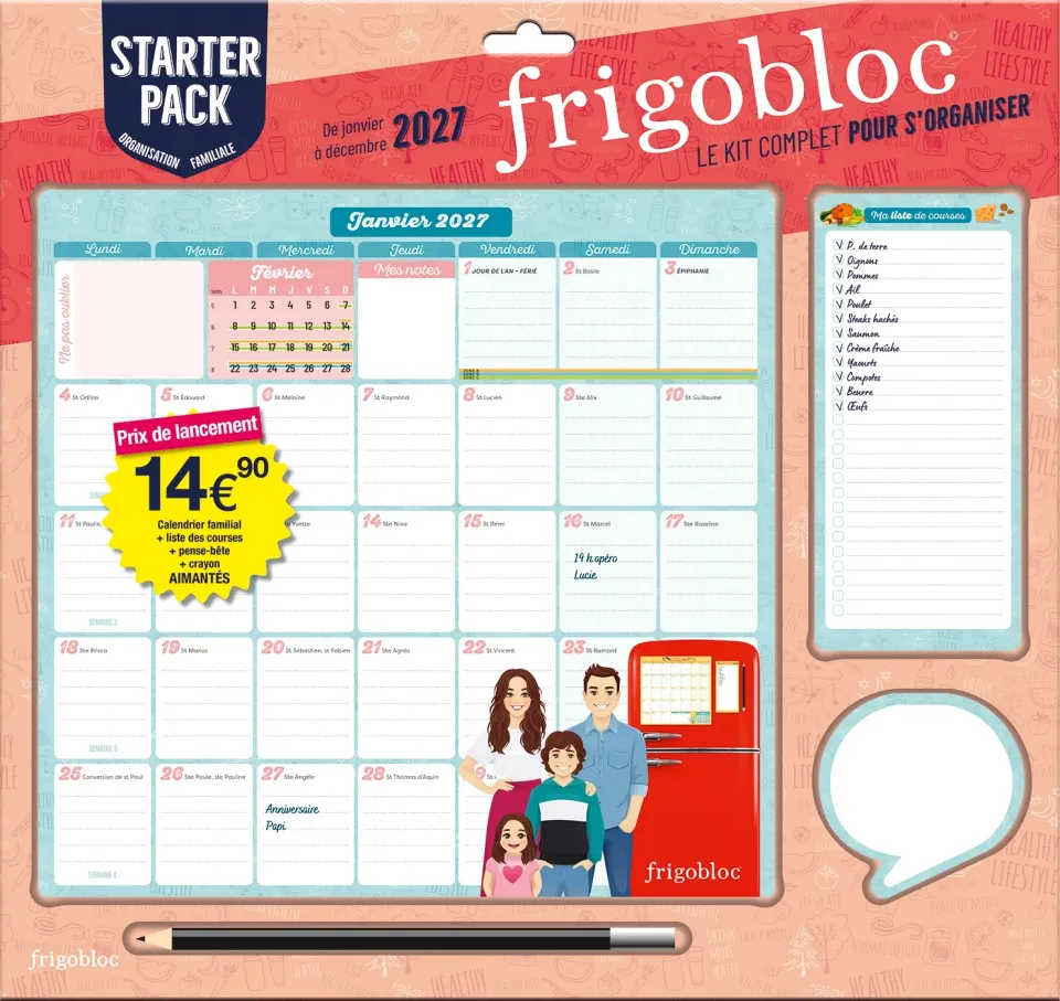 Frigobloc Starter pack calendrier organiseur familial 2027