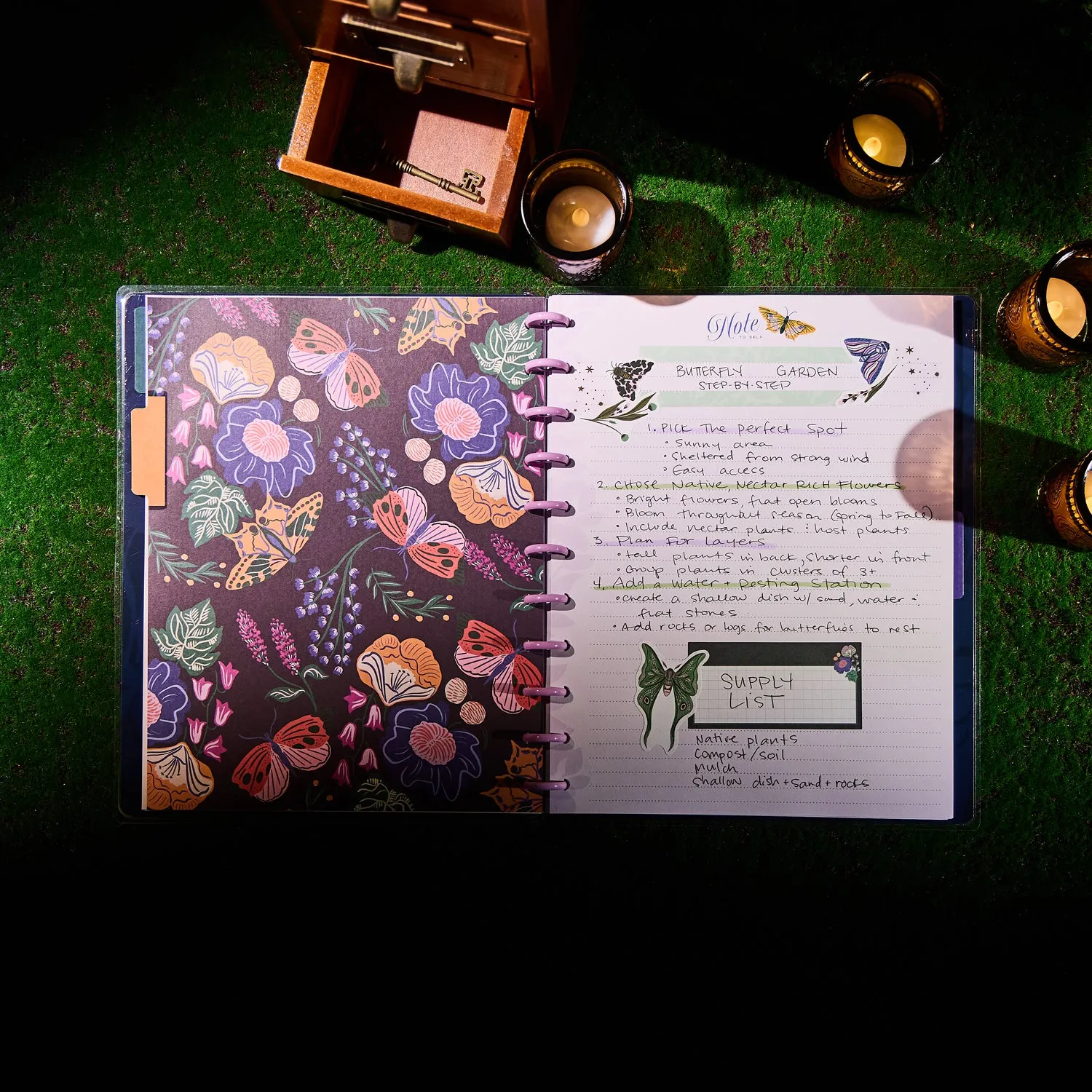 Happy Planner Butterfly Botanics carnet pointillé Big 60 feuilles