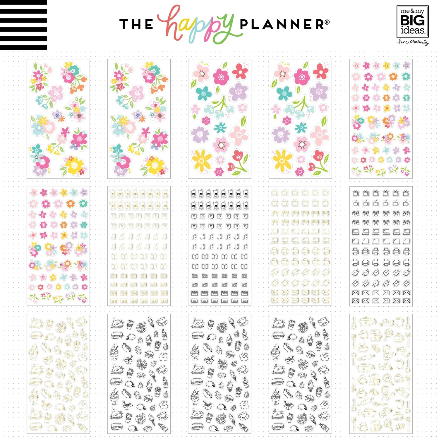 Me & my big ideas Brights stickers mega pack 100 feuilles 3888
