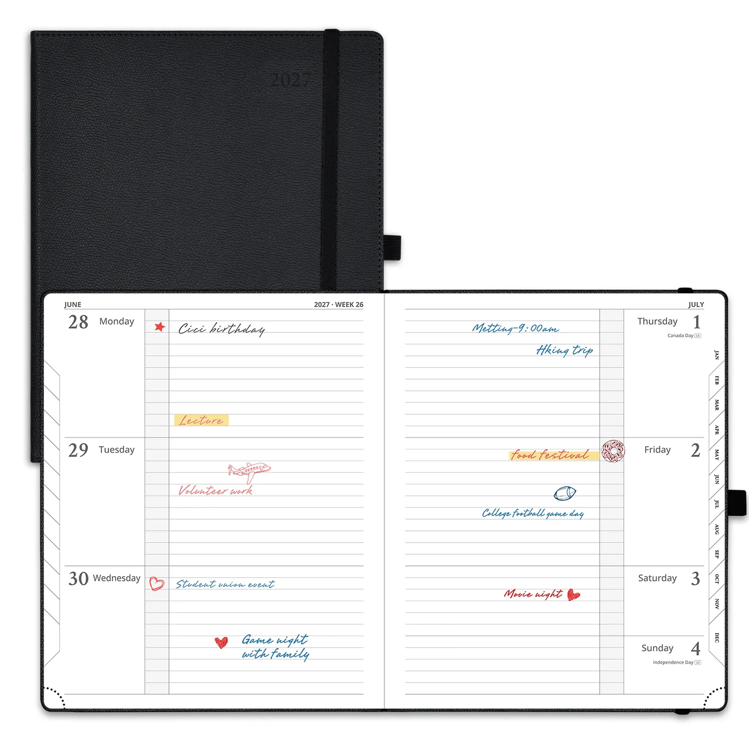 Poprun CETLK7-27 agenda 2027 grand format aigue-marine