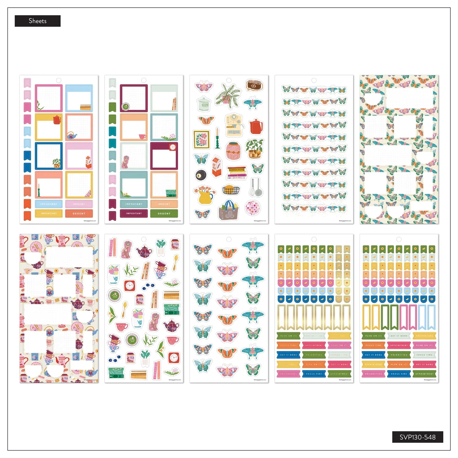 Happy Planner Life in Whimsy autocollants 30 planches pastel