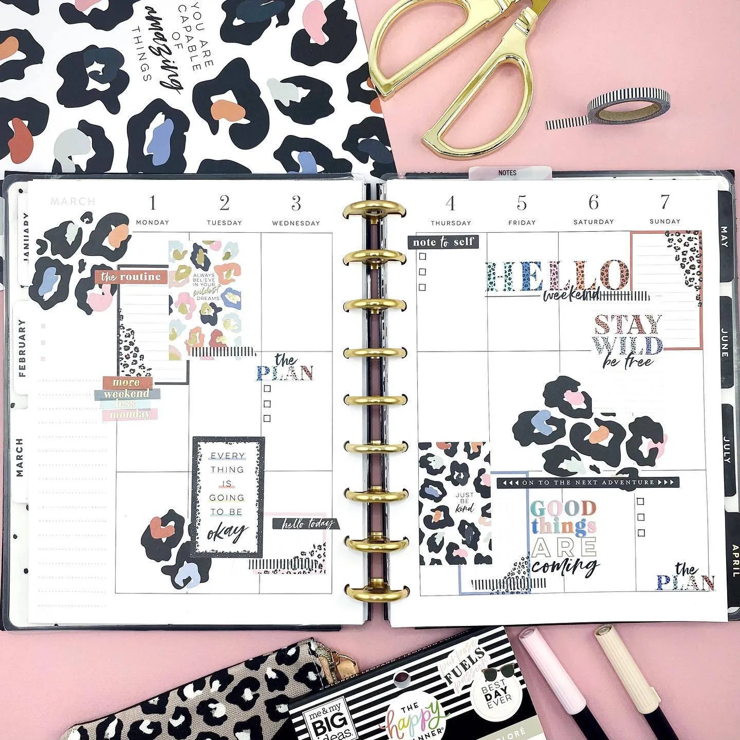 Happy Planner Colorful Leopard stickers léopard x603