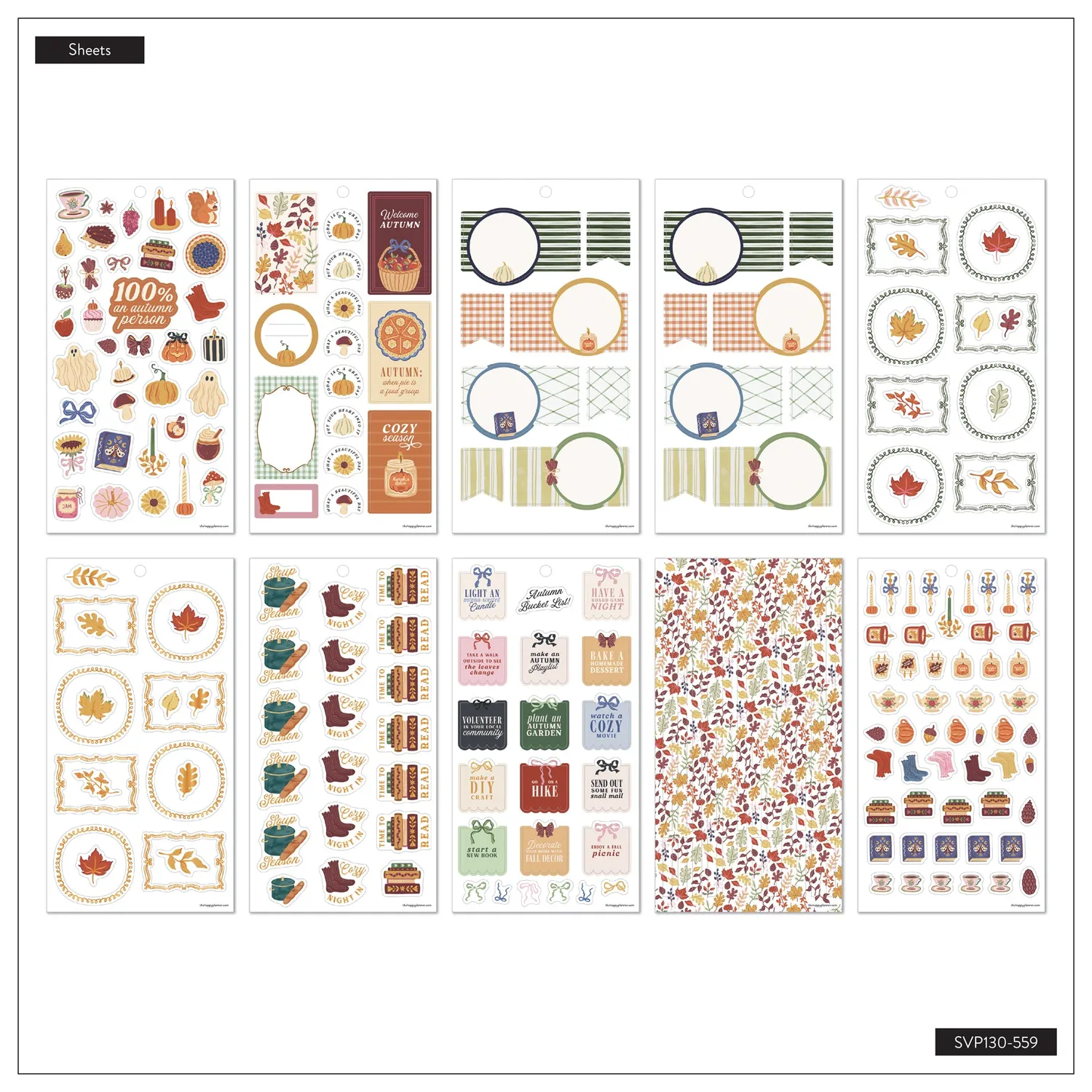 Happy Planner Favorite Fall Season stickers automne 30 feuilles