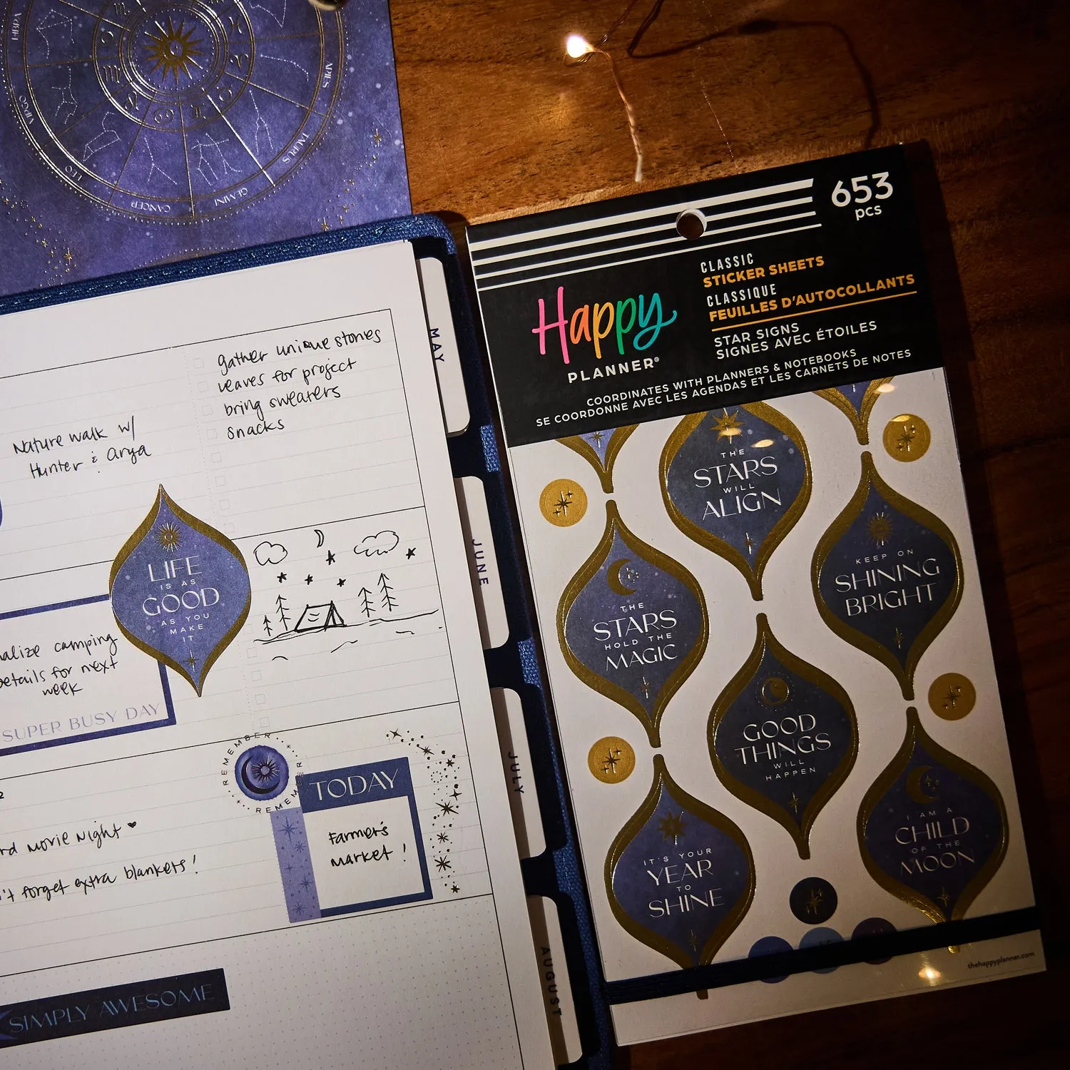 Happy Planner Star Signs stickers agenda 653 autocollants