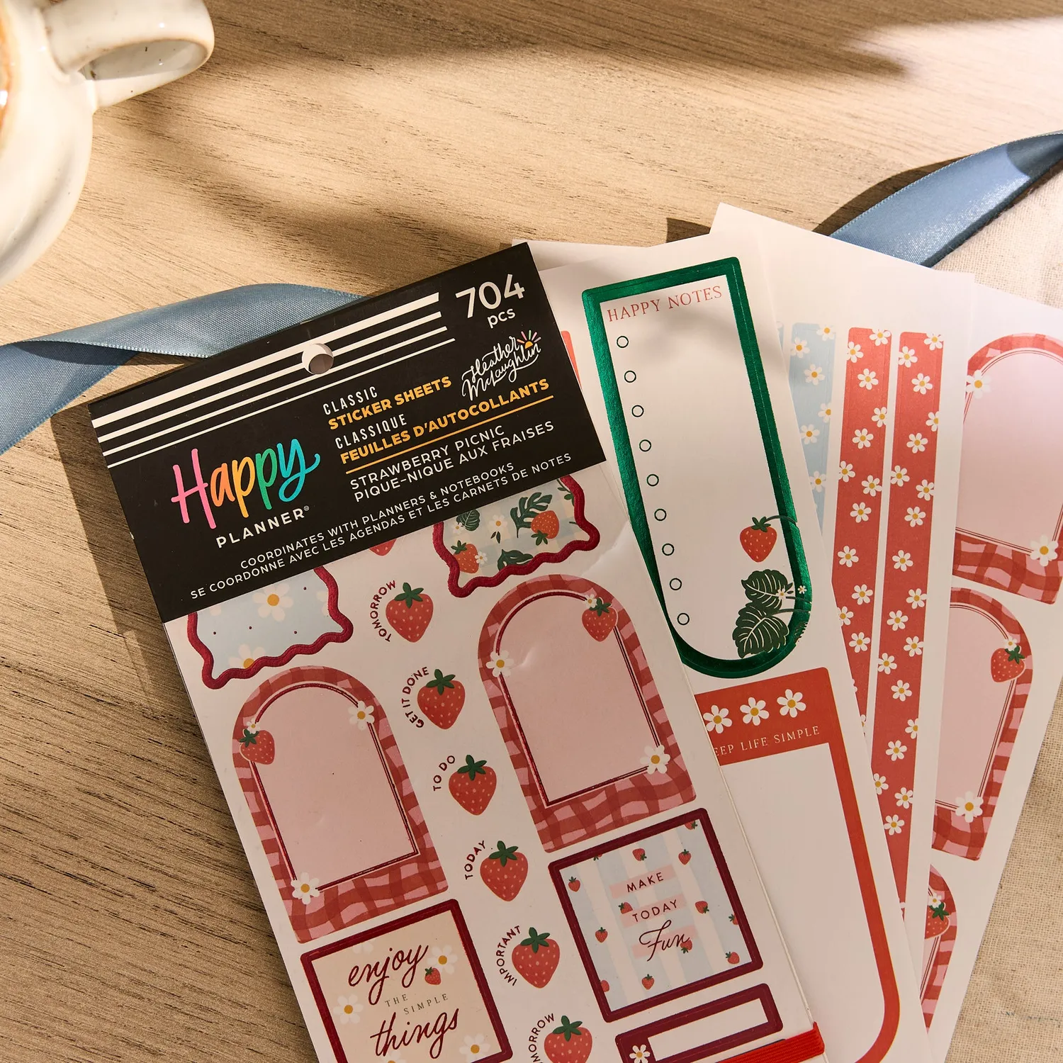 Happy Planner Strawberry Picnic autocollants 30 feuilles fraise
