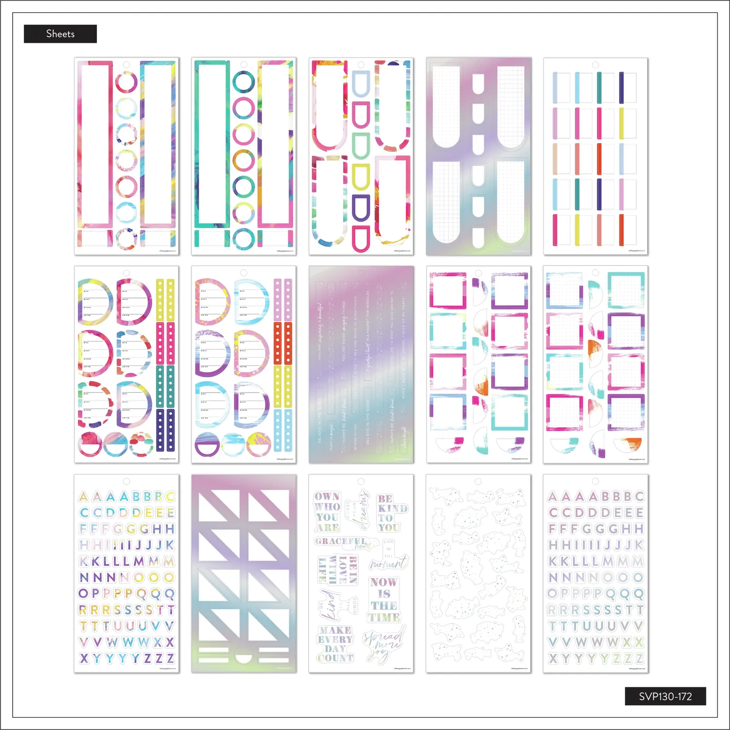 Happy Planner GracePlace Art stickers 679 cahier 30 feuilles