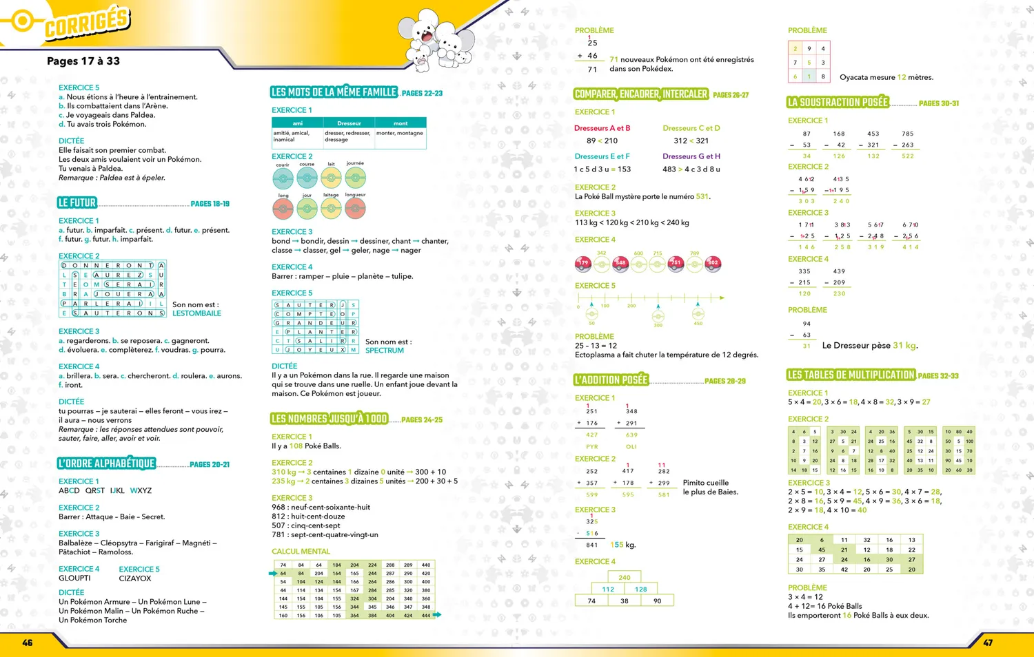 Les Incollables Pokémon Toute mon année de CE1 cahier CE1