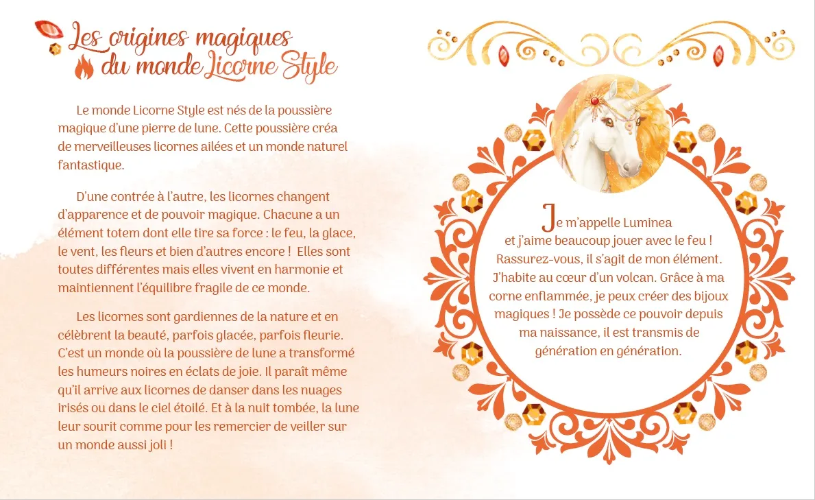 Frigobloc Licorne Style Luminea pochette créative licorne de feu