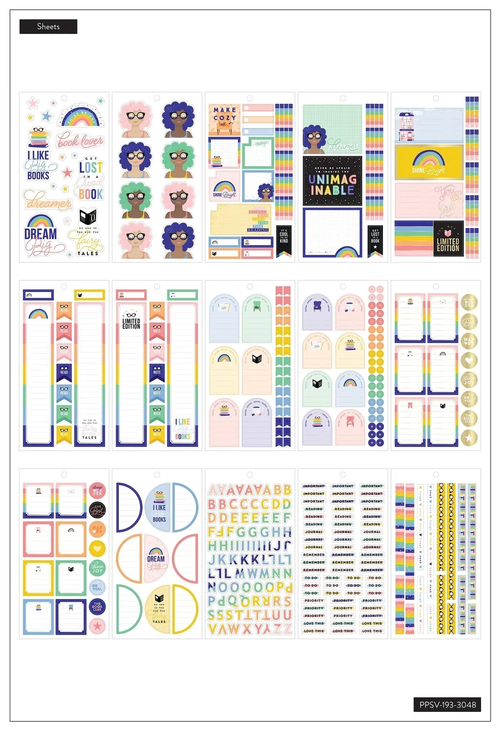 Happy Planner Bookish stickers Classic 680 lecture