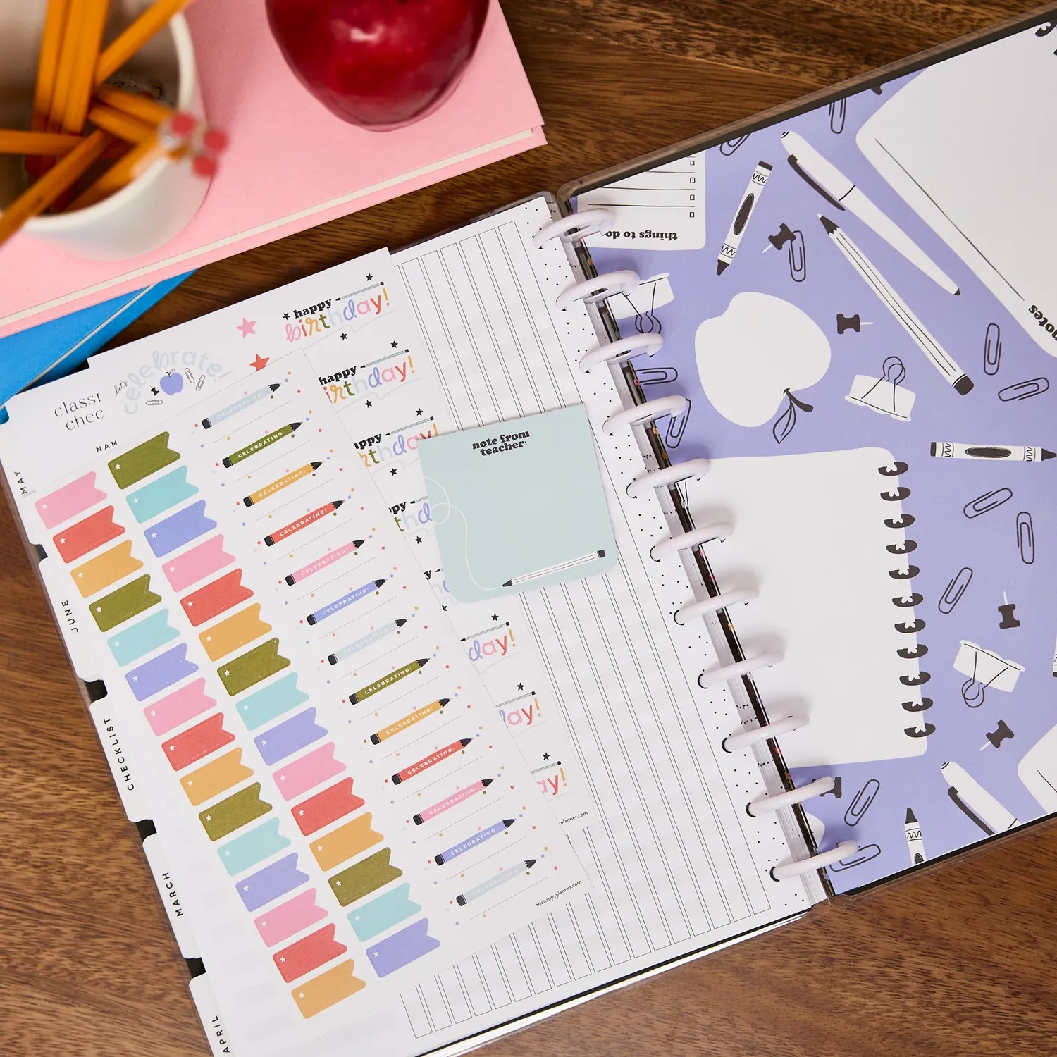 Happy Planner School Doodles Big accessoires teacher anniversaire