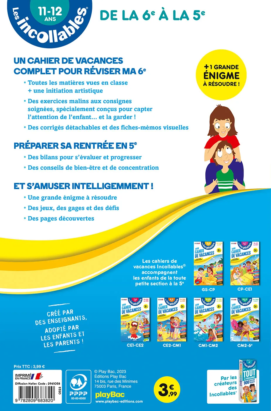 Les Incollables cahier de vacances 6e à 5e 11-12 ans 2026