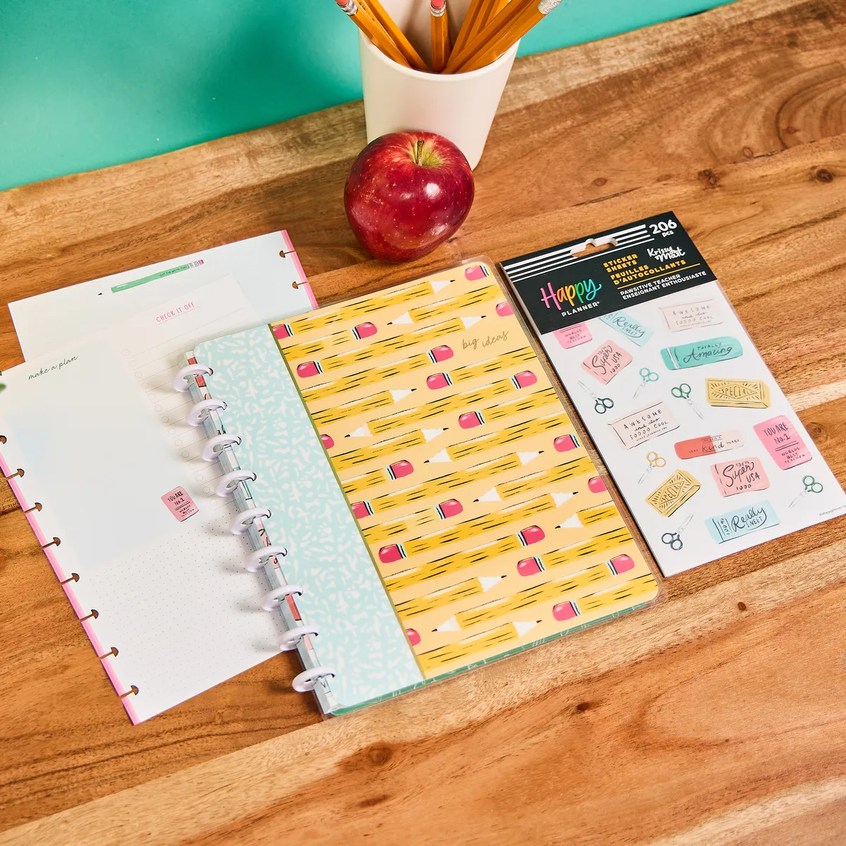 Happy Planner Classic carnet Pawsitive Teacher coffret 206 pcs