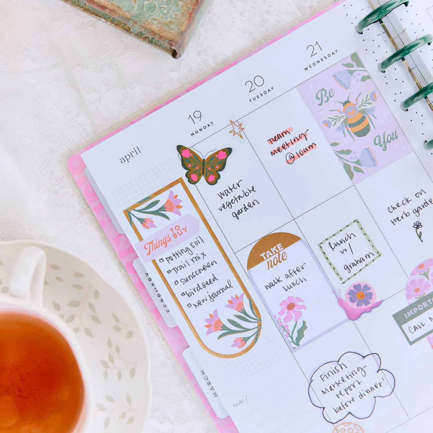Happy Planner Hive & Bloom agenda Classic 12 mois 2027 vertical