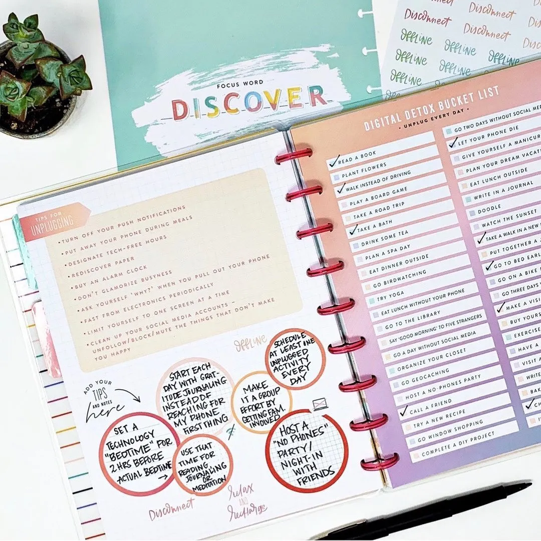 Happy Planner Digital Detox Classic kit agenda pause digitale