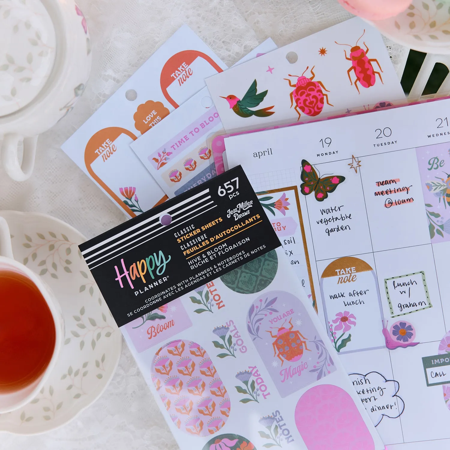 Happy Planner Hive Bloom stickers 30 planches floral