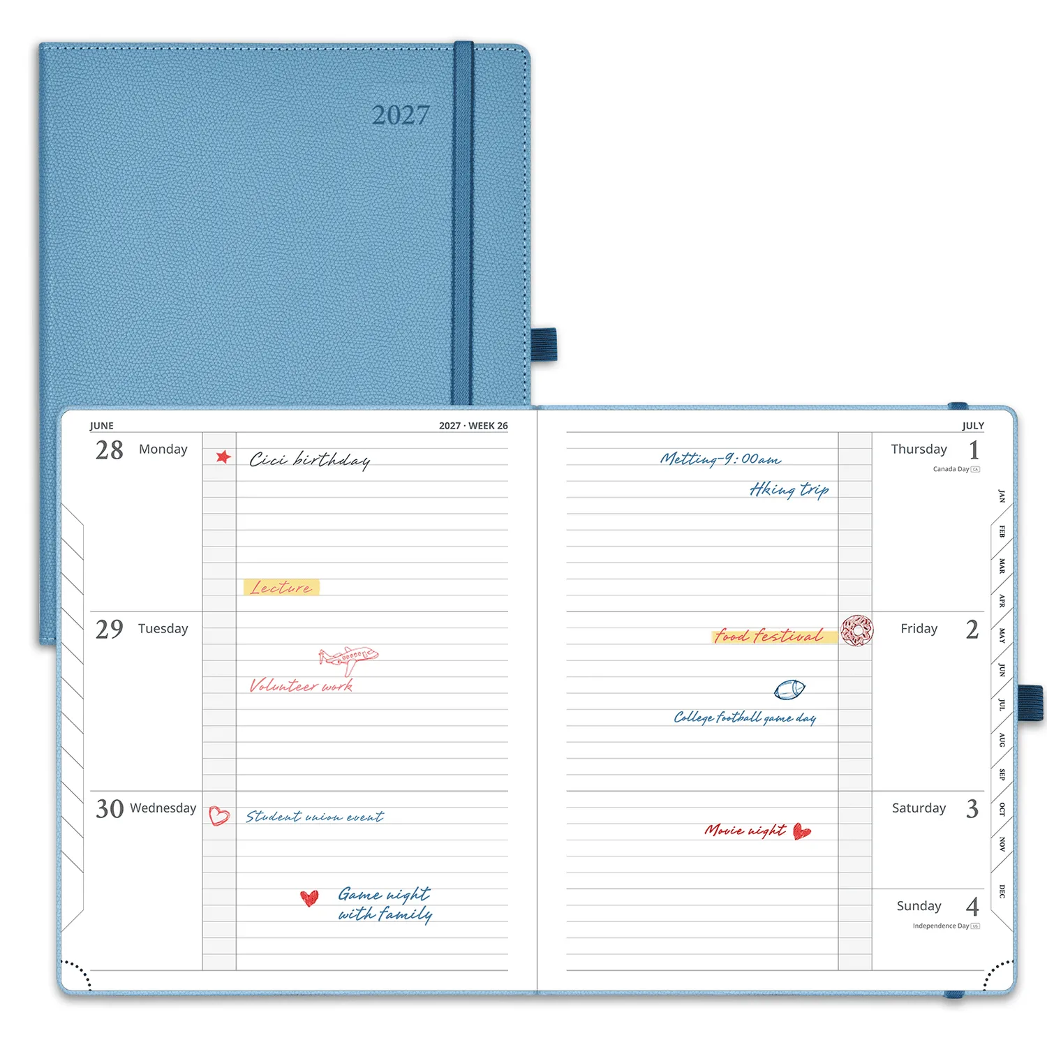 Poprun CETLK7-27 agenda 2027 grand format aigue-marine