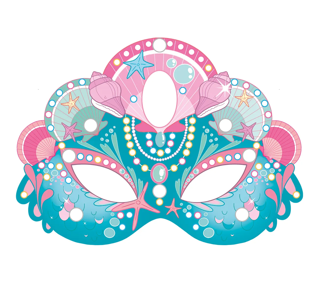 Frigobloc Mes masques en strass Carnaval pochette 5 masques