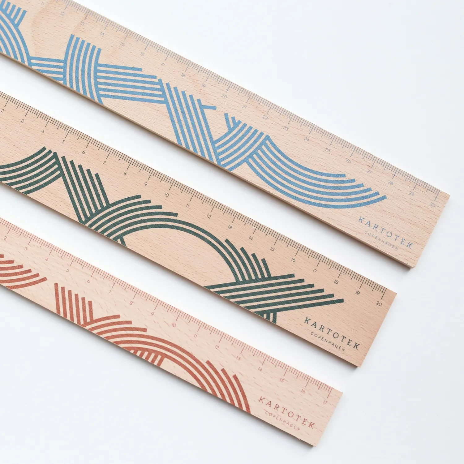 Kartotek 17 règle en bois 17 cm décorée