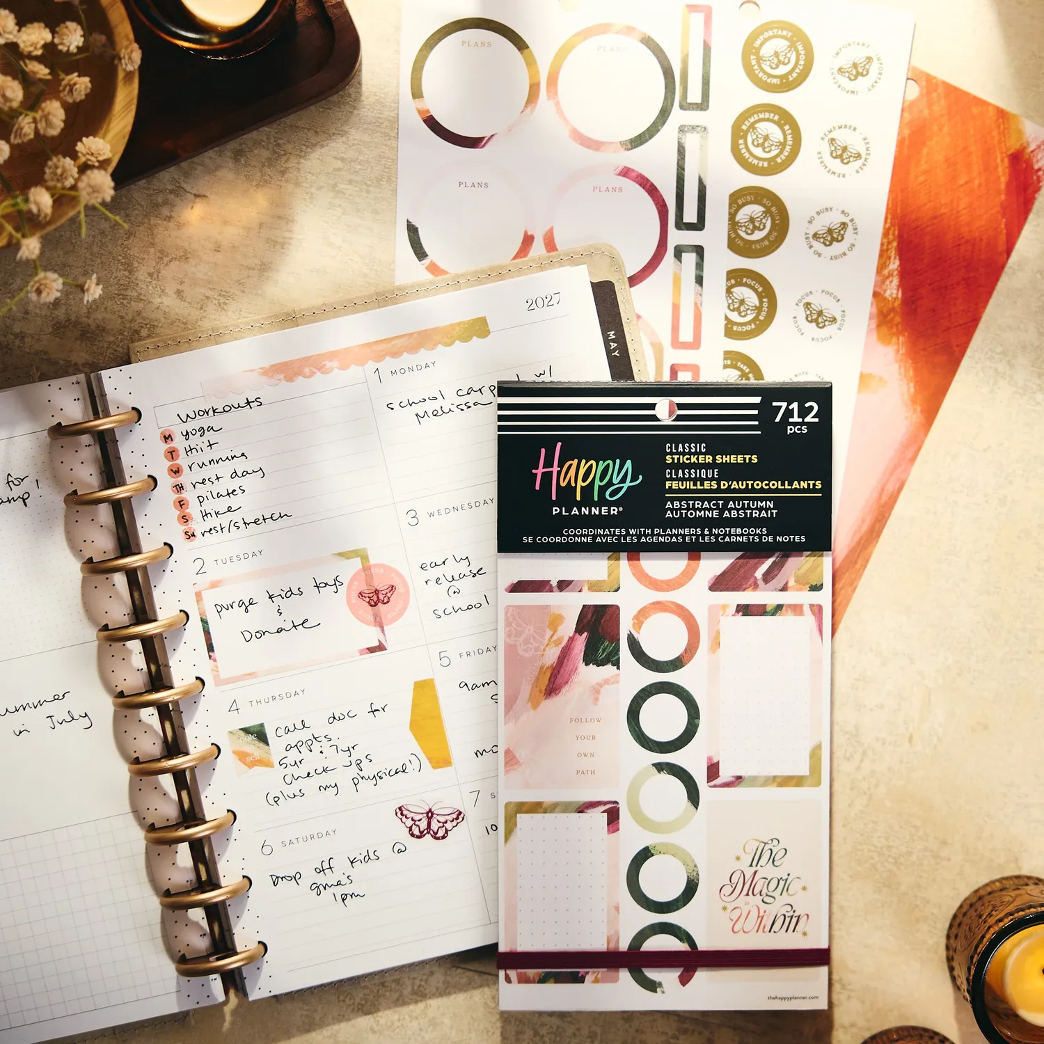 Me & my big ideas Abstract Autumn stickers value pack 30 planches terracotta