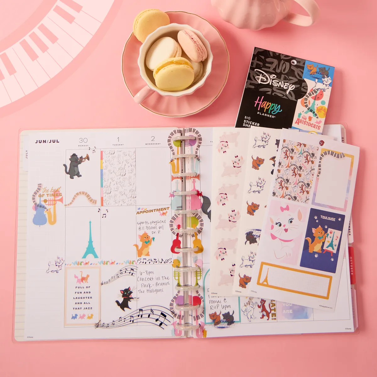 Happy Planner Disney Aristocats Big autocollants 311 pièces