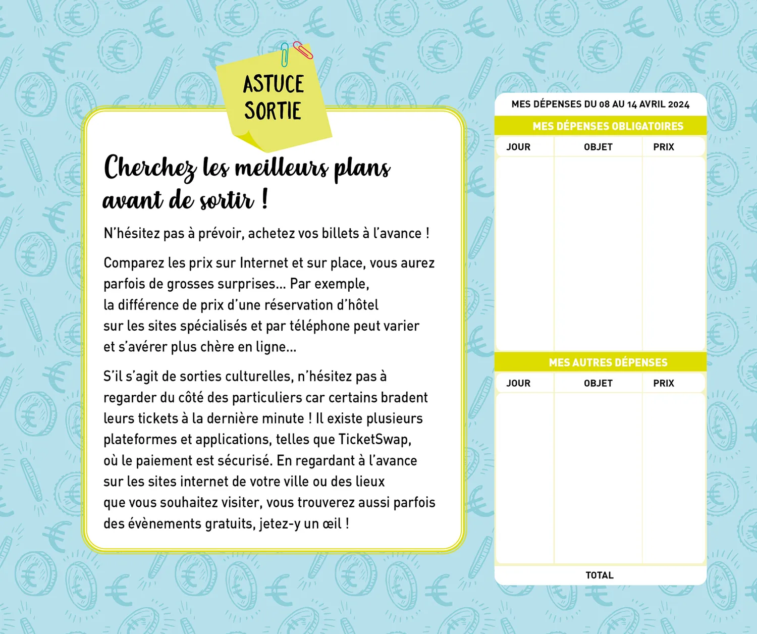 Frigobloc Budget futé 2024 calendrier familial 16 mois