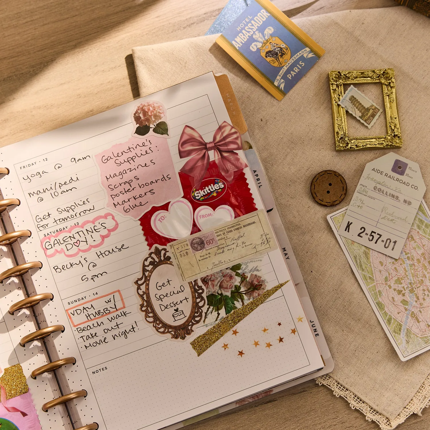 Happy Planner Crafted Collage agenda Classic horizontal 18 mois