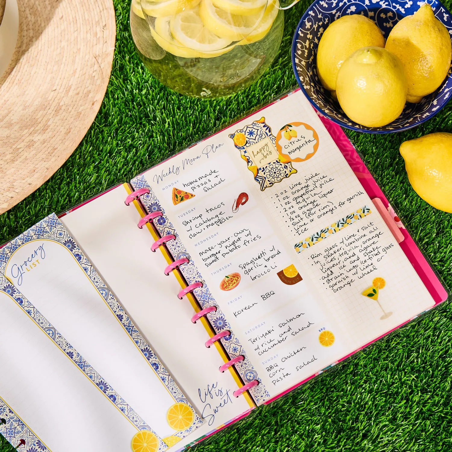 Me & my big ideas Happy Planner Tuscan Table recharge menus 40 feuilles