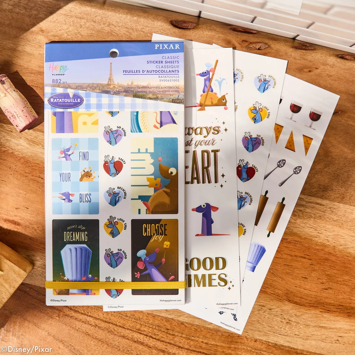 Happy Planner Disney Ratatouille carnet stickers 30 feuilles 882 pièces