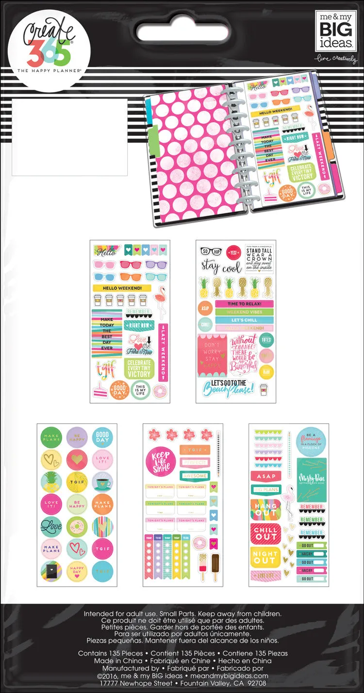 Happy Planner TGIF stickers Classic 5 feuilles fun