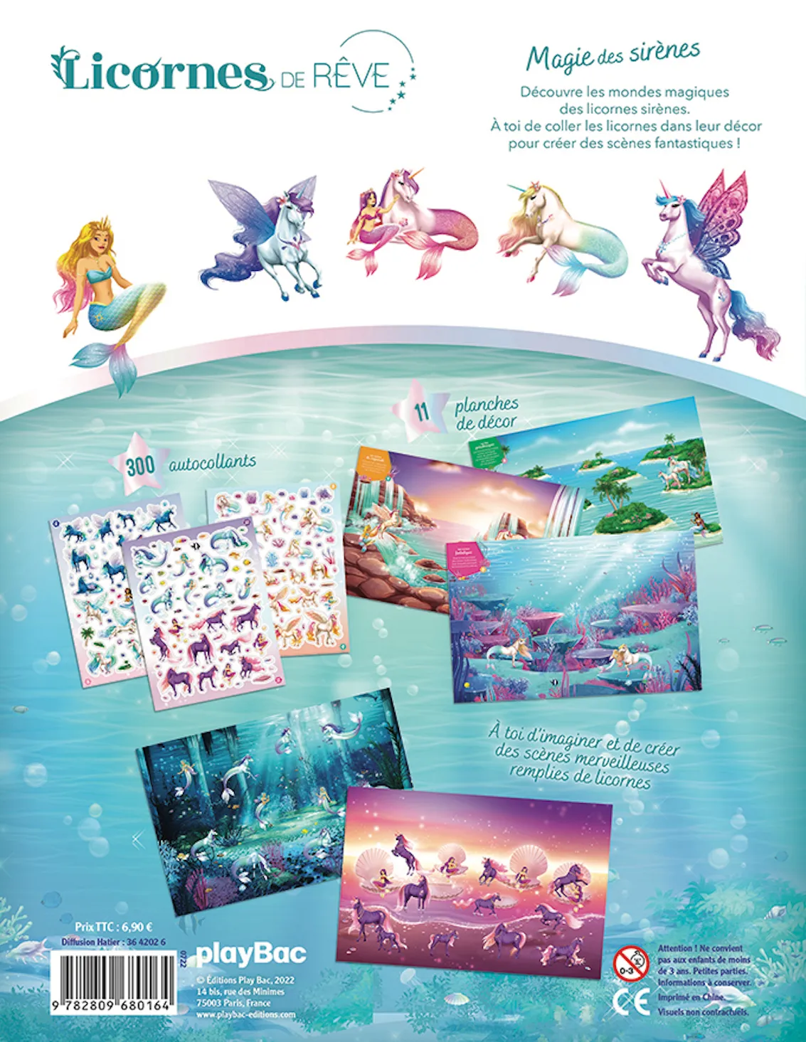 Frigobloc Licornes de rêve Magie sirènes cahier stickers
