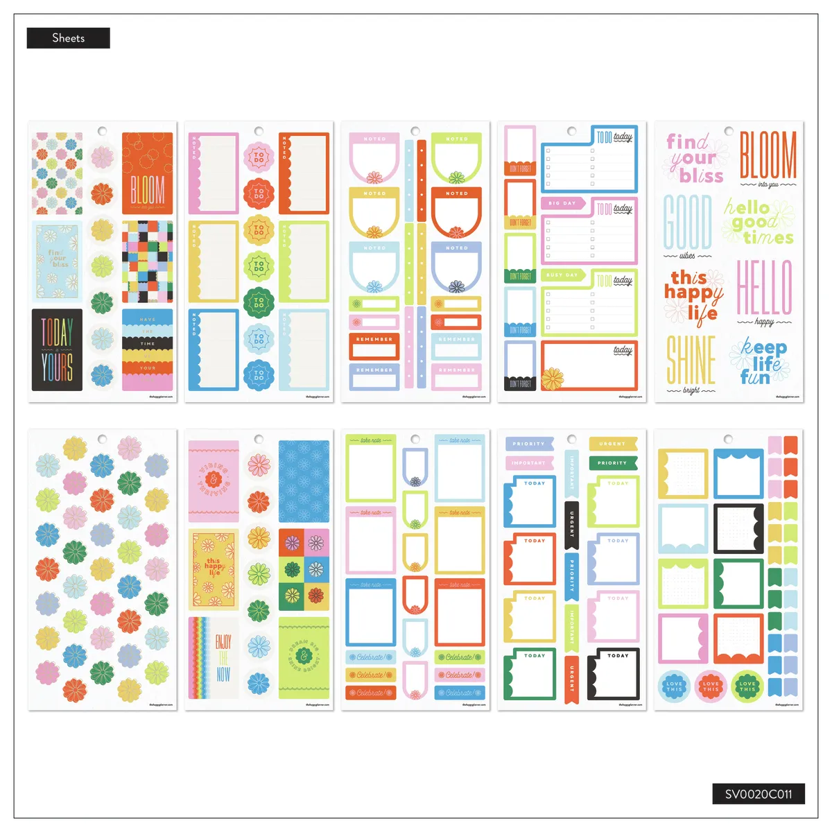 Happy Planner Optimistic Brights stickers Classic 30 planches 731