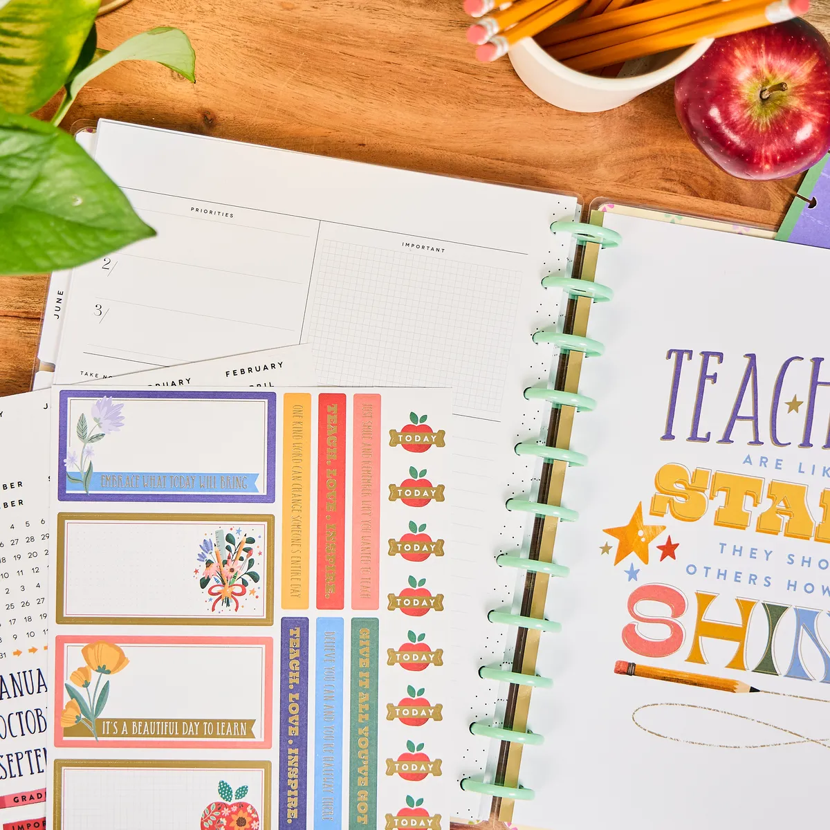 Happy Planner Teachers Are Heroes Big Dashboard Extension Pack recharge 6 mois